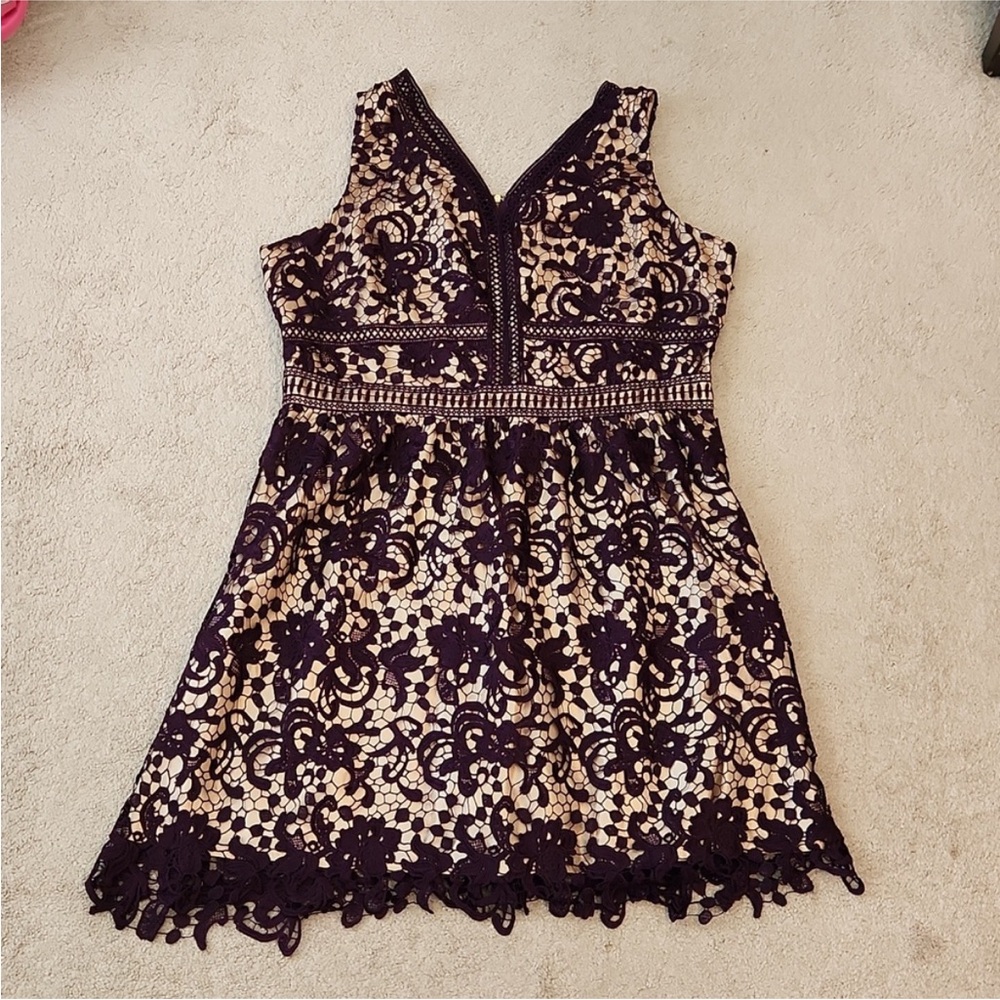 🔥Ashley Stewart lace overlay dress 1